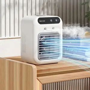 Portable Evaporative Air Cooler Fan - Mini USB Rechargeable Desk Fan with Mist, Humidifier, 3-Speed Water-Cooled Tower, Quiet for Bedroom, Office, Car, Summer Household Essential
