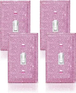 4 count  Shiny   Rhinestones Wall Plate 1 Gang Toggle Light  Cover Decorative  Plates Durable  Covers