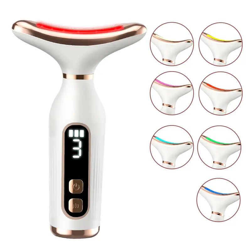 Facial neck massager, anti-wrapping facial massager, 7 modes, rechargeable USB facial lifting anti-aging device, perfect gift for Mother's Day, ideal for 10 holidays Beauty Devices Portable Beauty Tool
