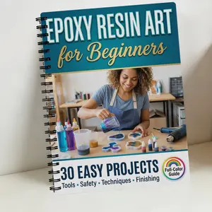 Epoxy Resin Art Beginner Guide Book, Essential Tutorial for Newbies, Perfect for DIY Craft Enthusiasts, Easy-To-Follow Instructions