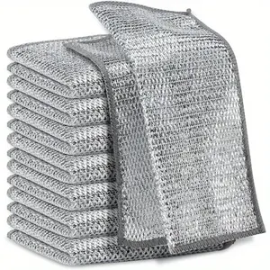 Metal wire dishwashing cloth, kitchen stove dishwashing and pot washing mesh cloth, kitchen cleaning cloth, kitchen stove range hood, pot dishwashing sink cleaning cloth, stain removal cloth, cleaning supplies