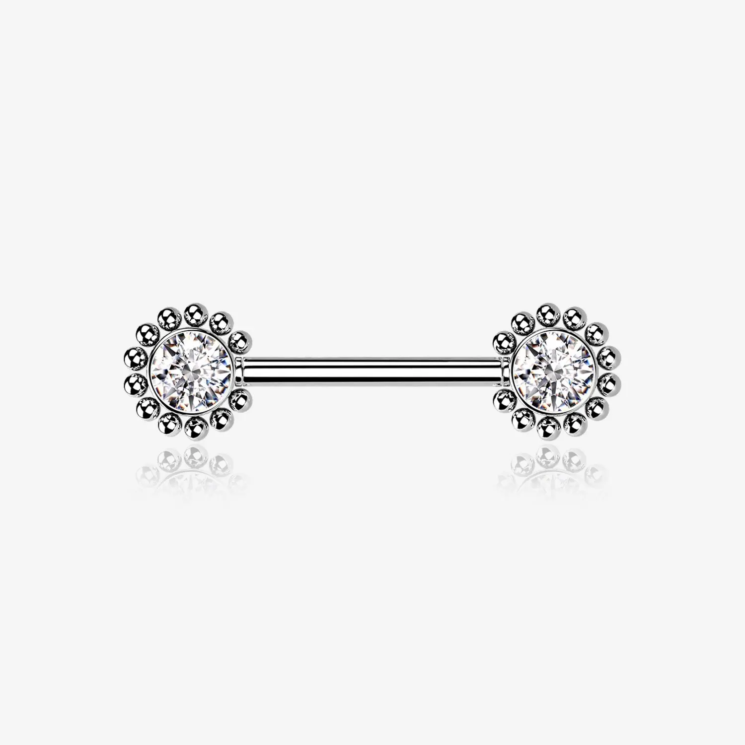 A Pair of Bali Bead Karma Circle Sparkle Threadless Nipple Barbell