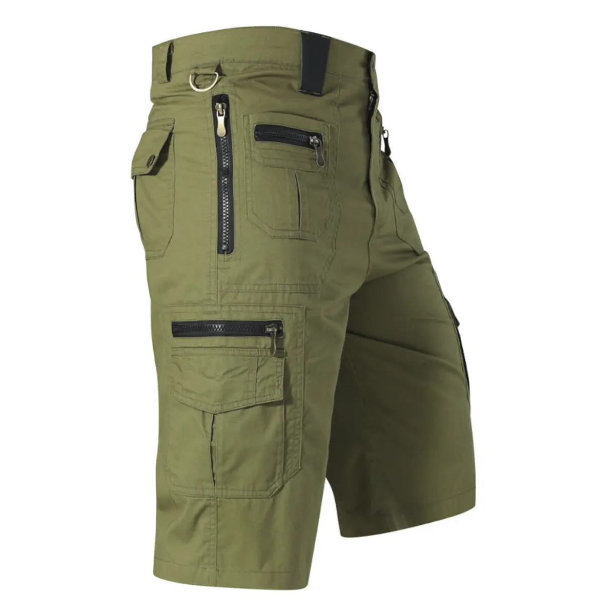 Functional Utility Cargo Shorts: Zippered Pockets for Convenient Carry & Relaxed Daily Style