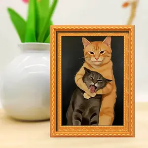 Funny Cat Refrigerator Magnet, Silly Cat Fight Magnetic Sticker, Novelty Decorative Kitchen Decor, Gift for Cat Lovers, Creative Kitchen Ornament