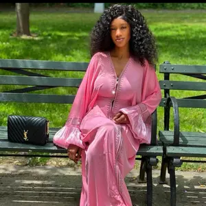 Myri Abaya Organza Sleeves Elegant Womenswear Inner Waist Strap - Feminine, Casual, Elegance