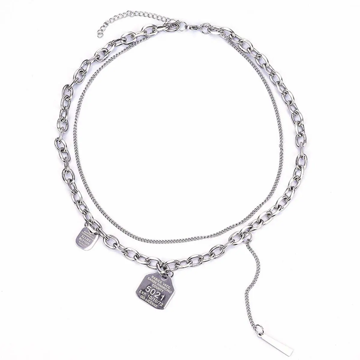 Retro fashion personalized  double layer necklace punk simple fashion accessories