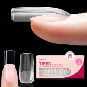 Beetles Tipex Instant Apex Nail Extension Tips Kit - 224Pcs Kit 96/192/512Pcs Stock Up Square/Squaoval Shape Thick Acrylic Nail Flat Nails Manicure Gel press ons Nail Art DIY Nails Art mothersdaygift Spring Nail Taste of Summer Vacation Nail #Summervibes