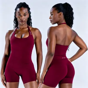DFYNE Halter Top  and Shorts/Leggings Set- Seamless shaping design, hip-lifting design, women's sportswear set, suitable for various occasions such as yoga, fitness, cycling, hiking, running, sports, and outdoor leisure