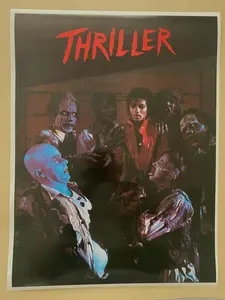 [SALE UP TO 45%] Original Vintage Poster Thriller Michael Jackson 1980’s Pop Music Memorabilia