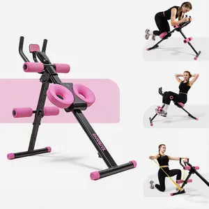 TOUSAINS Adjustable Ab Trainer Machine for Women, Foldable Ab Exercise Machine for Core, Waist, Arms & Buttocks, Home Gym Workout Equipment
