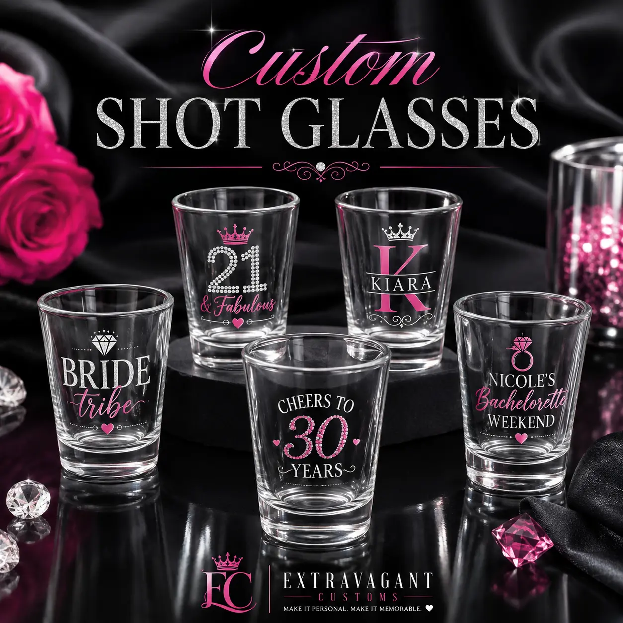 Custom shot glasses