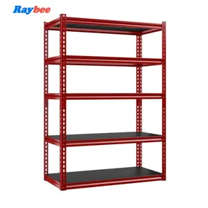 Raybee Garage Shelves 2050 LBS Adjustable 5-Tier Storage Shelving Unit Metal Storage Rack Shelf for Garage,Basement,Kitchen,Black,Red,Blue