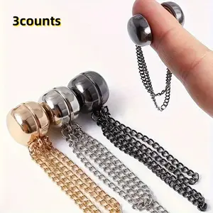 Adjustable Magnetic Buttons for Clothing, 3-Piece Set with Fixed Sewn Edges, Secure Fastening, Ideal for Waistband Fastening & Styling, Multiple Options