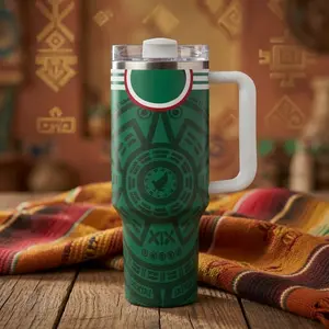 40oz Stainless Steel Tumbler, 1 Count Mexico national team Insulated Water Bottle, Stainless Steel Thermos, Stainless Steel Flask, Drinking Cup for Home Office School, Boyfriend Gift, Drinkware, Summer Cool Bottle