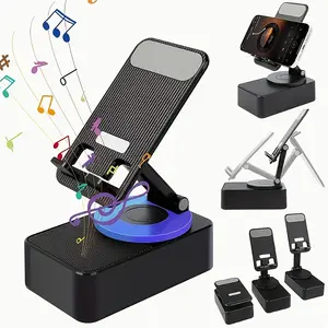 [Portable Speaker] 5-in-1 Wireless Speaker Phone Stand, 1500mAh Rechargeable, Stereo Anti-Slip Bass, Adjustable Angle, USB Desktop Stand - Essential for Work and Travel. Independence Day | Halloween Big Sale | Gift for Relatives and Friends