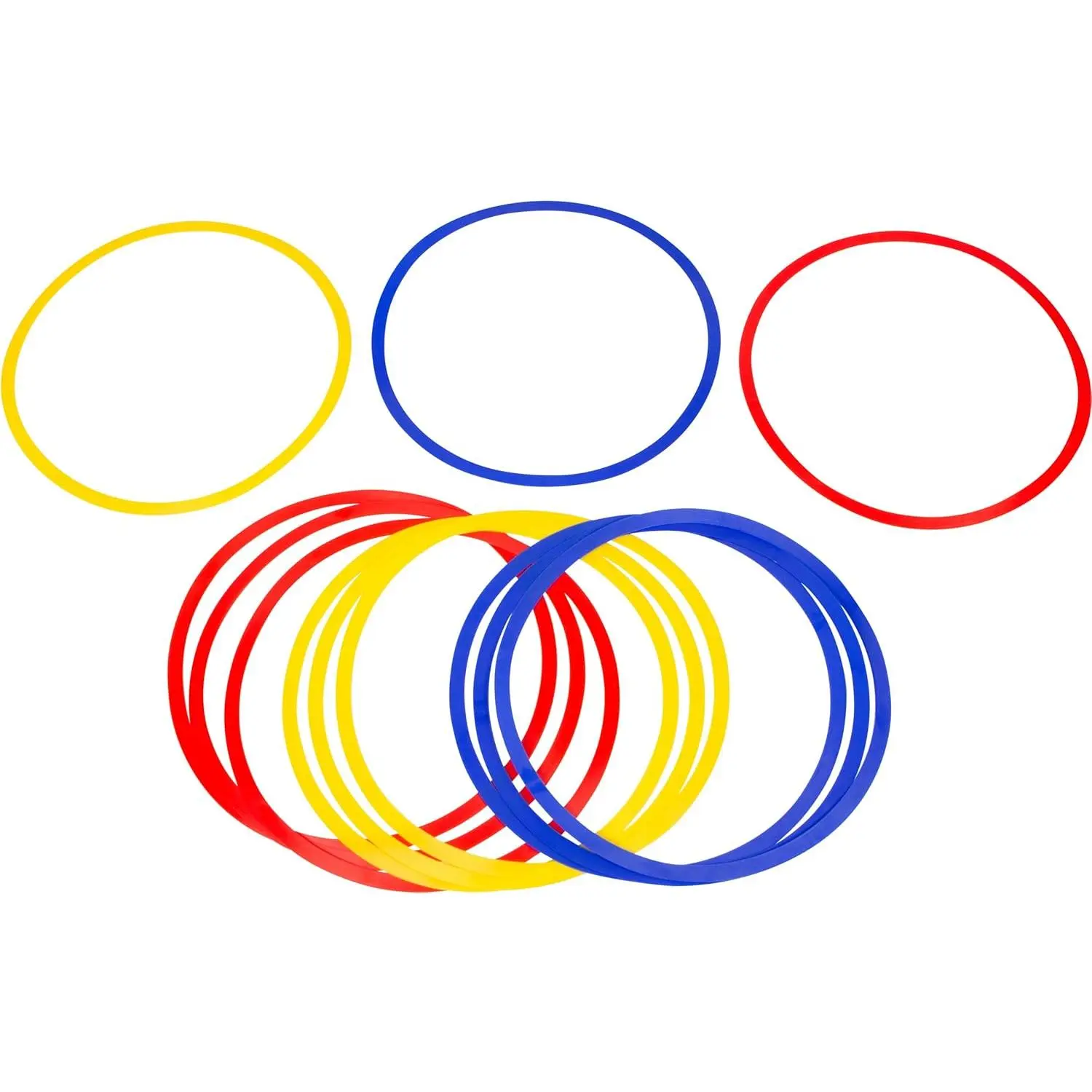 12-Pack Lightweight Durable Speed & Agility Training Rings - Soccer Footwork Drills, Balance Improvement Equipment for Kids & Adults, Indoor Sports & Outdoor Gymnastics Leisure Gear