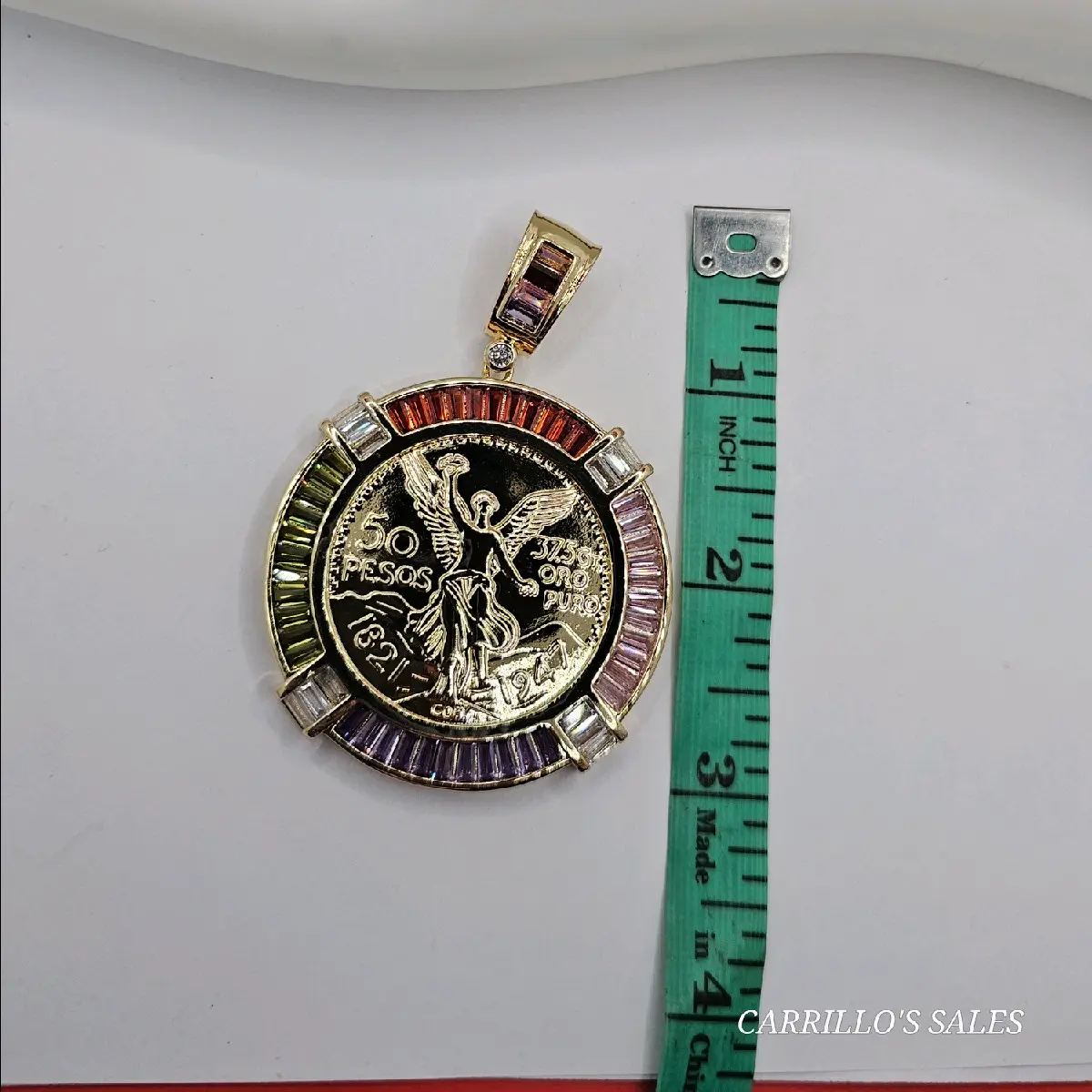 pendant Gold-plated centenario style NO CHAIN 3x3