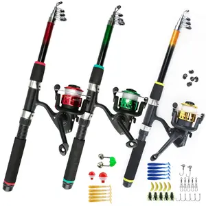 1.8m Lure Telescopic Fishing Rod // Lightweight Portable Travel Retractable Rod Soft Hard Feel with Reel Line Bait Fishing Tackle Accessories Set