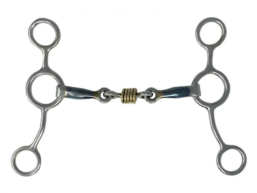 JR Cow Horse Bit w/ Center dog bone Brass roller 3 pc.