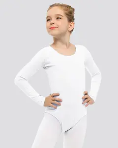 Girls Long Sleeve Cotton Ballet Leotard