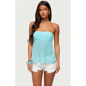 Edikted Women's Corra Rhinestone Lace Top