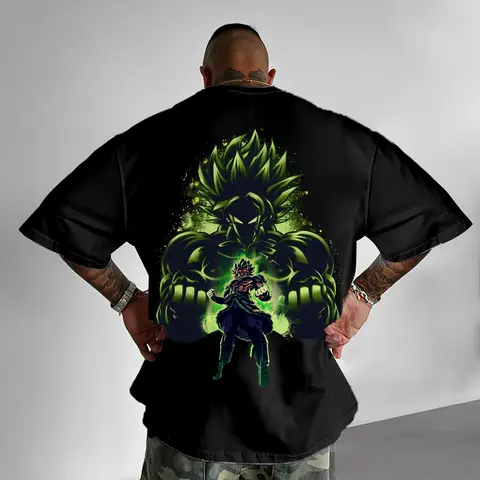 Dragon Ball DBZ Broli Unisex Summer outfits men streetwear 80s 90s graphic tees cotton Anime tank tops men gifts Broly T-Shirts SpringStatements