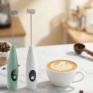 2026 New Digital Electric Milk Frother and Whisk – Handheld Coffee Mixer, Foam Maker, USB Rechargeable, 3 Speeds, Digital Display, Wireless Egg Beater for Latte & Baking