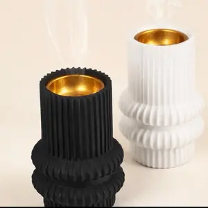 Minimalist Cylindrical Resin Incense Burner with Thong – Cup Shape, Perfect for Home Use