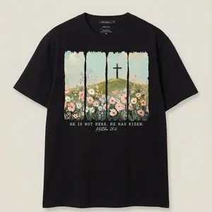 Comfort Colors He Is Not Here He Is Risen Shirt, Easter Christian Tee, Inspirational Jesus Faith T-Shirt, Religious Gift for Believers, Easter Outfit