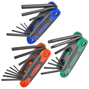 CARBYNE 25 Piece Folding Hex (Allen) Key & Star (Torx) Wrench Set – Inch(Standard)/Metric/Star(Torx), Heat Treated S2 Steel. Includes Metric Hex 1.5-8mm, SAE Hex 5/64"-1/4", Star (Torx) T9-T40
