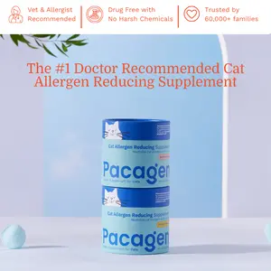 Cat Allergen Reducing Supplement - Removes 98% of Active Cat Allergens - Allergist Recommended