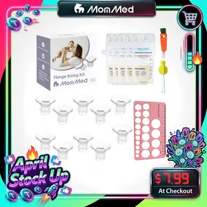 MomMed 10PCS Flange Sizing Kit 5 in 1 for 24mm Flange Universal Compatibility with Nipple Measurement Ruler & Storage Bags