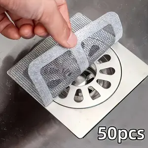 50-pack shower drain hair catchers, drain stoppers, easy-to-clean drain covers, disposable shower hair catchers, easy to install, suitable for bathrooms, bathtubs, and kitchen sinks