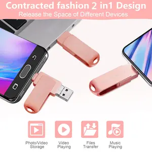 USB C Flash Drive 1TB for Phone Photo Stick High Speed Thumb Drive USB3.0 Memory Stick External Storage Compatible iPhone 15/16 Pad Pro Android USB C and Computer Pink