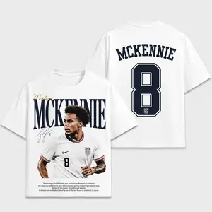 Weston McKennie America #8 2026 Premium Cotton Graphic Tee Vintage Soccer Shirt Red Unisex Heavyweight T-Shirt America National Team Football Fan Streetwear Oversized Tee