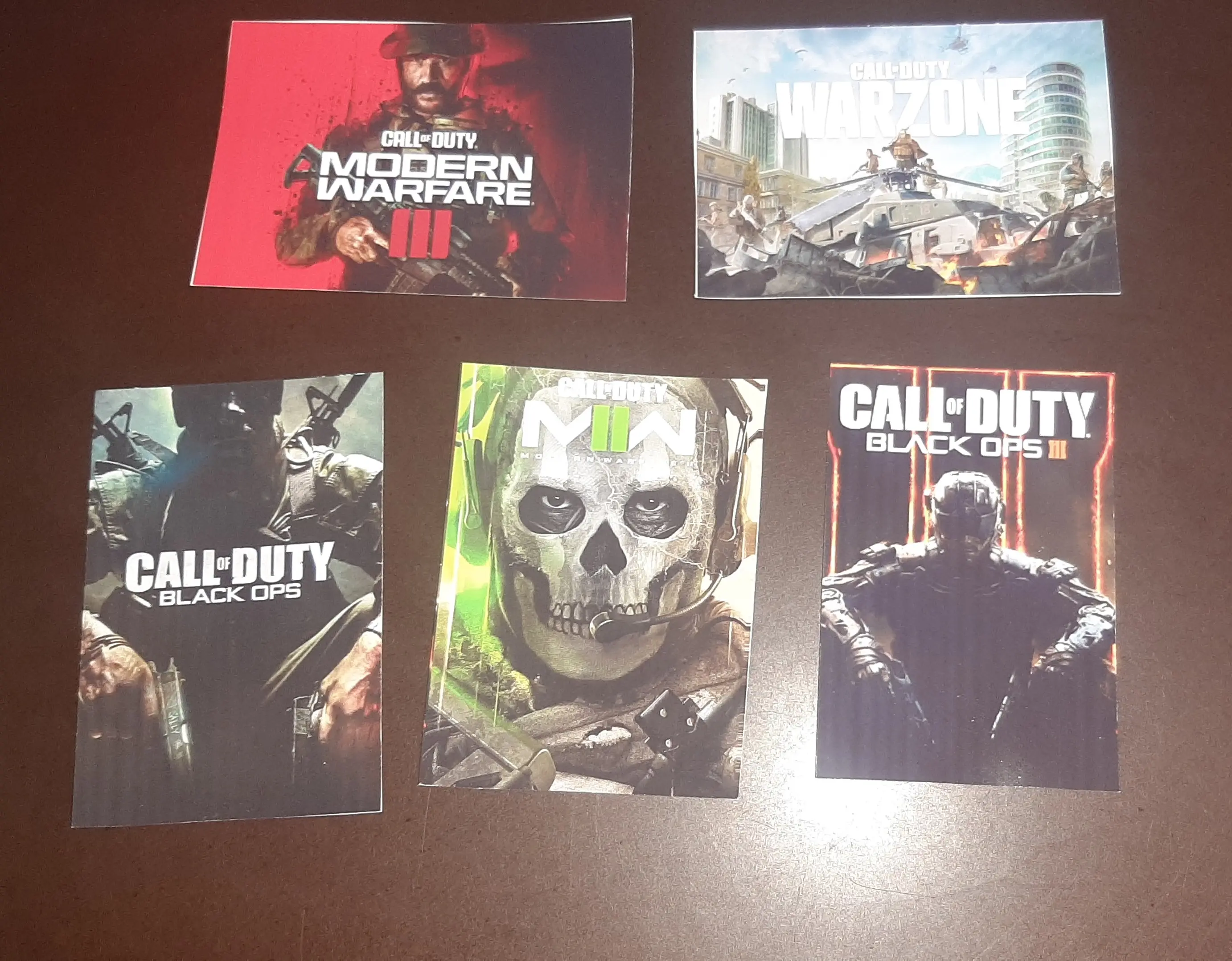 CALL OF DUTY COVER PHOTO 4inx3in  STICKERS 5-1 SET Vinyl Decorative Stickers for Water Bottles Phone Cases Laptops and More Versatile Personalization Options