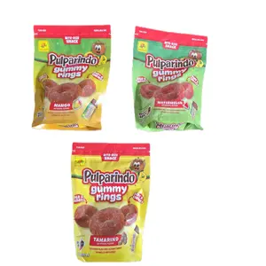 3 pack Pulparindo Gummg Rings de la rosa  Flavor Tamarind mango and watermelon Mexican candy