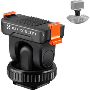K&F CONCEPT Alloy Magnetic Quick-Mount Hot Shoe Clip Plug, 1/4" Screw Hole Action Camera Tripod Mount Adapter, Video Recording Accessories for DJI Osmo Action 3/4/5 Pro, DSLR Camera Connection Accessories