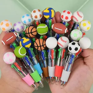 20pcs Mini Multicolor Ballpoint Pens Set, Cute Design Ideal Gift for Birthdays & Parties, Choose From Football Rugby Baseball Basketball Ink