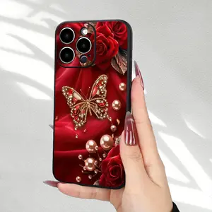 Anti-Drop Shockproof Butterfly Design Tpu Phone Case Cover for iPhone 6/7/8/x/XS/XR/XS Max/11/12/13/14/15/16/17 Pro Max, Perfect Gift for Women and Girls