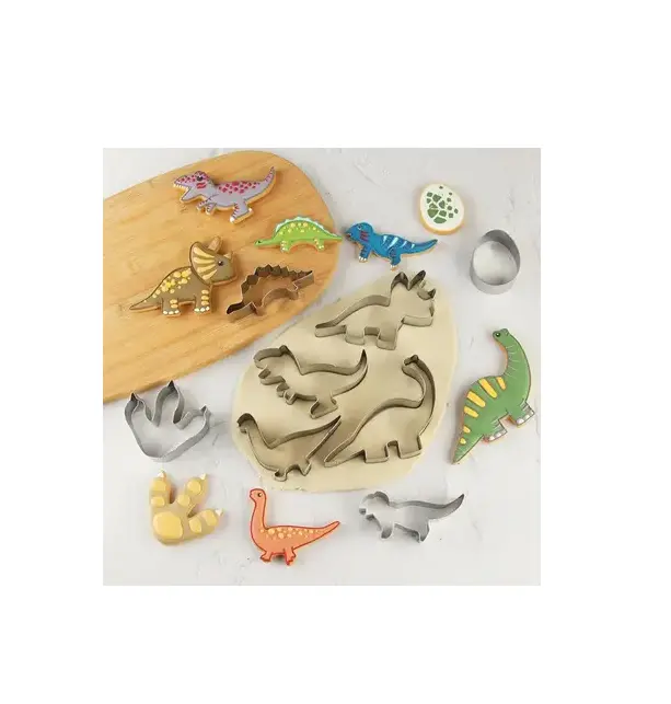 Dino Cookie Cutters - Food Grade Dinosaur Shaped Cutters for Baking & Decorating Cookies - Unique Prehistoric Twist on Your Desserts