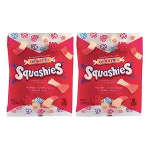 Smarties Squashies Candies 5 OZ (Pack of 2) Raspberry and Cream Flavored Marshmallow, Foam Gummies, Sweet, Snack, Bonbon, Christmas candy Halloween