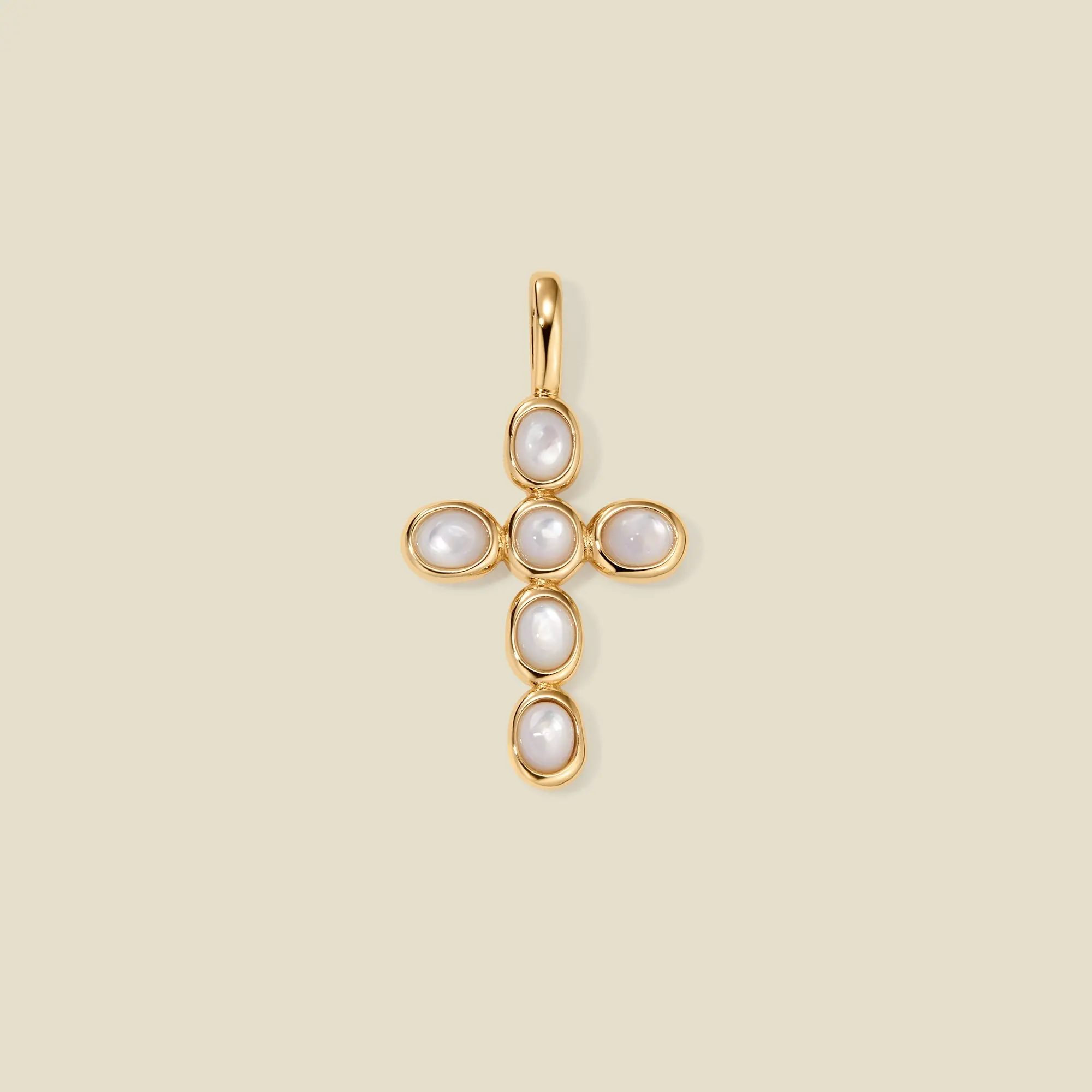 Mother of Pearl Cross Charm