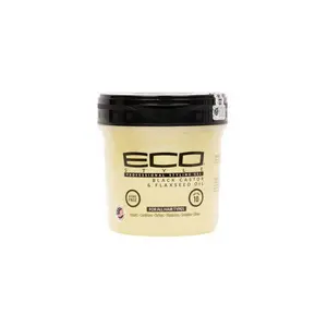 Eco Style Black Castor and Flaxseed Oil Professional Styling Hair Gel, 8 oz Hair Products, Frizz Control Flaxseed Gel with Moisturizing Benefits for Flawless Results, Flaxseed Gel For Hair