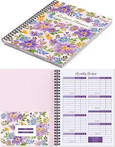 [Undated] Monthly Budget Planner with 12 Bill Pockets for Income, Debt, Saving, Expense and Bill Tracker Organizer, Pink, Floral Design