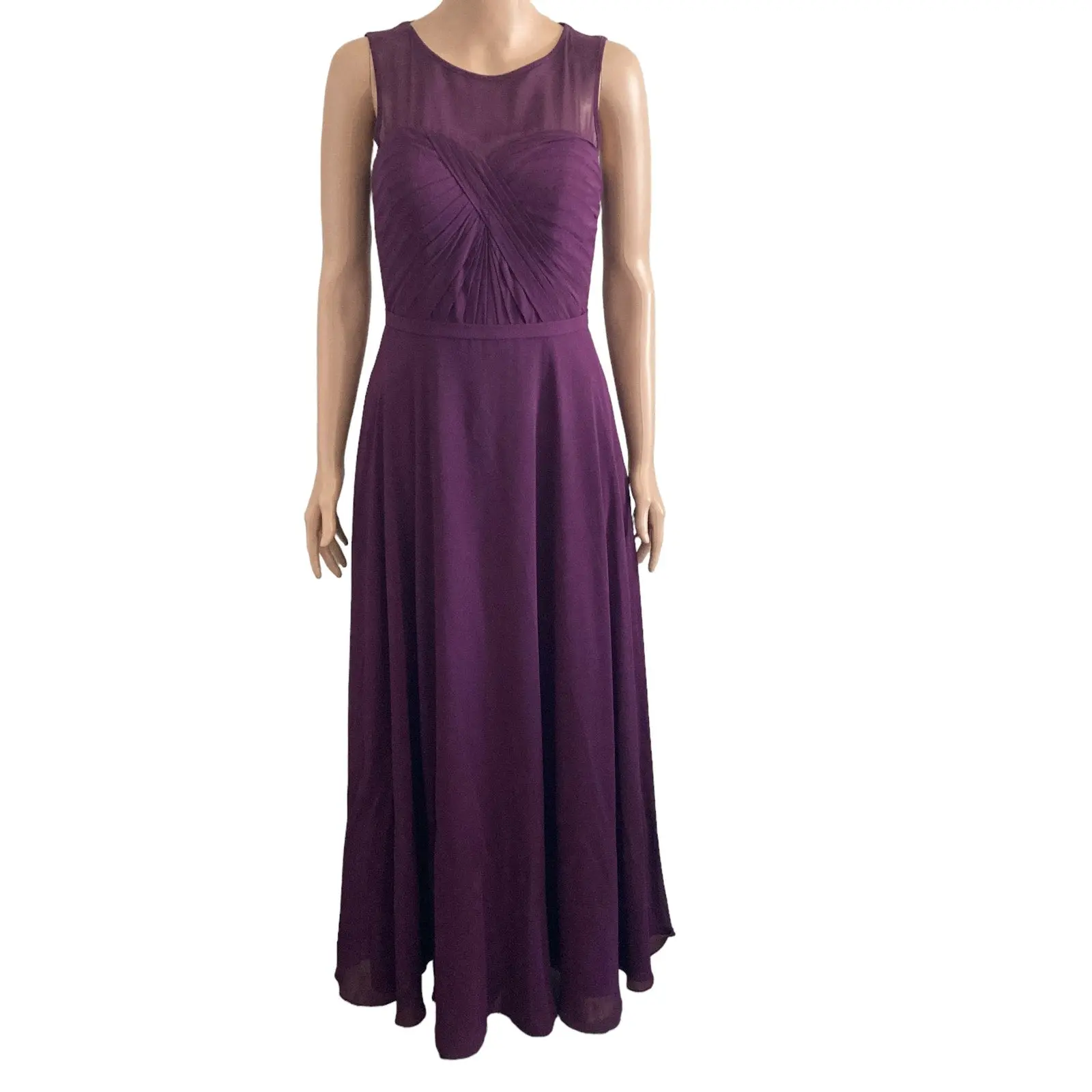 Azazie Halter Dress 4 Purple Nina Grape Gown Formal Aline Pleated Chiffon