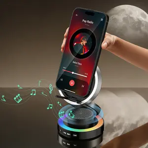 Wireless Speaker Phone Stand with BT Speaker Power Bank RGB Light Foldable for All Phones Bluetooth 5.3 Technology Adjustable Stand Vibrant Ambient Lighting Perfect Gift Choice
