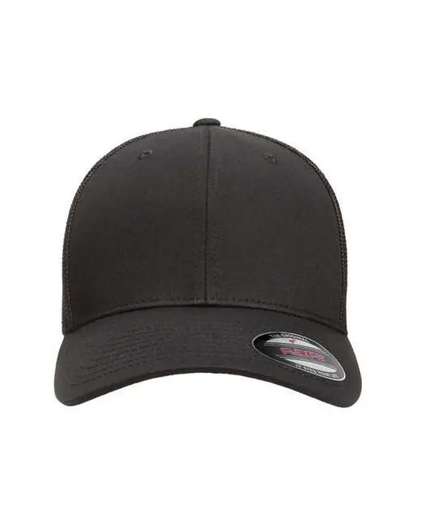 Flexfit 6511 Adult Classic Trucker Hat, 6-Panel Polyester Snapback Cap with a Structured Mid-Profile and Shape-Retaining Sweatband, Snapback Caps, Eight-Row Stitching