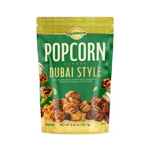 Goldbury Delights Dubai Chooclate Style Popcorn – Kettlecorn Drizzled with Milk Chocolate, Topped with Kadayıf & Pistachio – Gourmet Sweet & Crunchy Snack, Resealable Bag, 6.6 oz