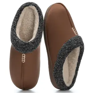 Mens Suede Slippers with Memory Foam Indoor Outdoor House Shoes Warm Winter Slip On Slippers with Non-Slip Sole Gifts For Men Him Dad